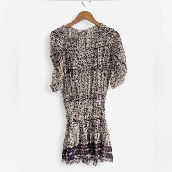 Ulla Johnson Nour Silk Mini Dress Size 0/2 Snow 100% Silk small tiered mini - Picture 7 of 9